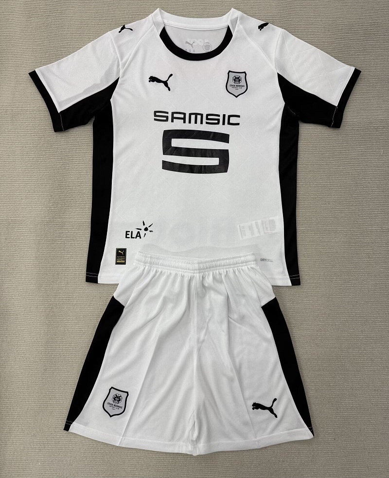 Kids-Stade Rennais 25/26 Away White Soccer Jersey